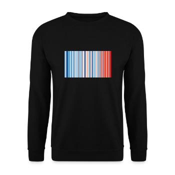 Klimastreifen für Deutschland 1881 bis 2020 - Unisex Pullover - Schwarz - Vorne - Alina (178cm) & Michal (187cm)