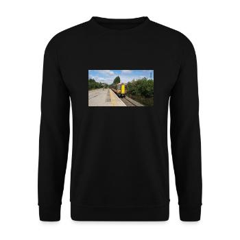 Railway Train Approach 001 - Unisex Sweatshirt - black - Front - Alina (178cm) & Michal (187cm)
