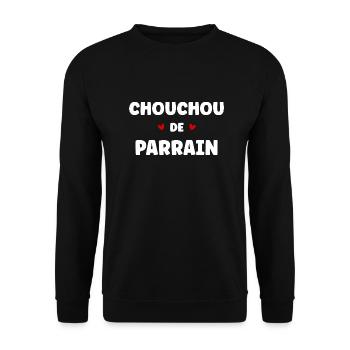 chouchou de parrain - Sweat-shirt Unisexe - noir - Devant - Alina (178cm) & Michal (187cm)