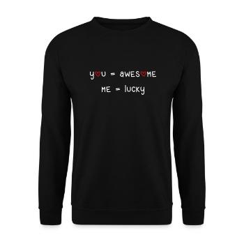vous êtes génial amour Saint-Valentin en disant police - Sweat-shirt Unisexe - noir - Devant - Alina (178cm) & Michal (187cm)