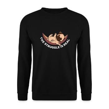 The Struggle is real - Unisex Sweatshirt - black - Front - Alina (178cm) & Michal (187cm)