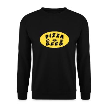 Pizza - Unisex Pullover - Schwarz - Vorne - Alina (178cm) & Michal (187cm)