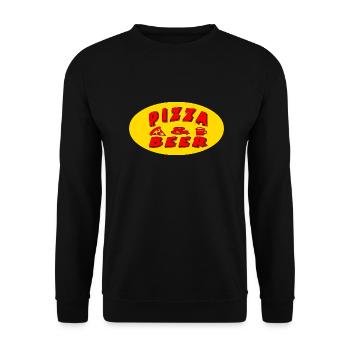 Pizza - Unisex Pullover - Schwarz - Vorne - Alina (178cm) & Michal (187cm)