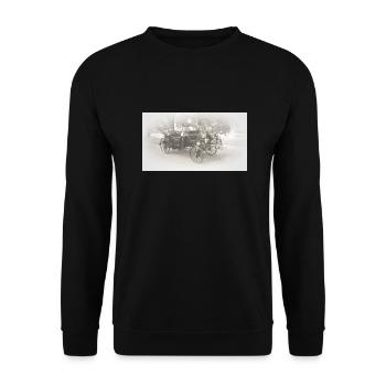 Pferdekutsche - Unisex Pullover - Schwarz - Vorne - Alina (178cm) & Michal (187cm)