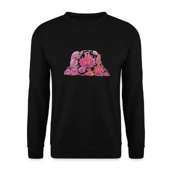 Pink Bucket Hat. Petrykivka Painting. UA ART. - Unisex Sweatshirt - black - Front - Alina (178cm) & Michal (187cm)