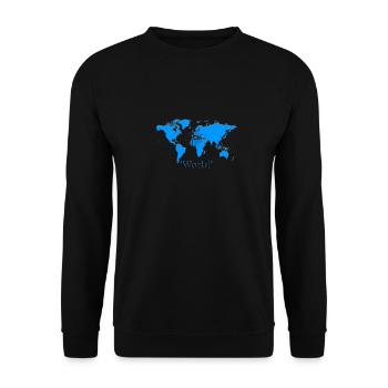 Weltkarte - Unisex Pullover - Schwarz - Vorne - Alina (178cm) & Michal (187cm)
