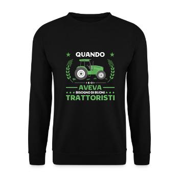 Agricoltura Buoni Trattoristi Trattore - Unisex Pullover - Schwarz - Vorne - Alina (178cm) & Michal (187cm)