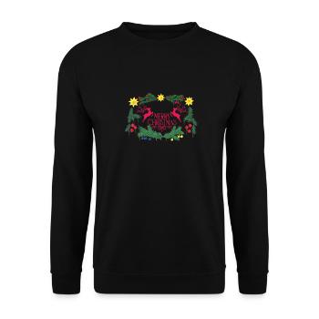 Noël - Arbre de Noël - Vacances du Père Noël - Sweat-shirt Unisexe - noir - Devant - Alina (178cm) & Michal (187cm)