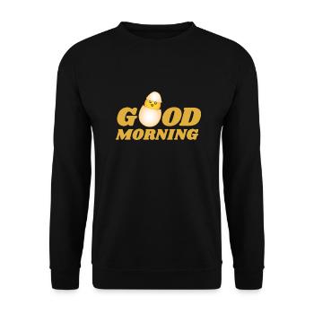 good morning egg - Unisex Sweatshirt - black - Front - Alina (178cm) & Michal (187cm)