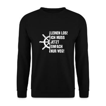 Leinen los - ich muss einfach nur weg - Unisex Pullover - Schwarz - Vorne - Alina (178cm) & Michal (187cm)