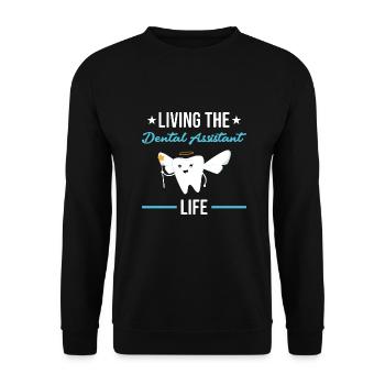 Living The Dental Assistant Life Dental Assistant - Unisex Sweatshirt - black - Front - Alina (178cm) & Michal (187cm)