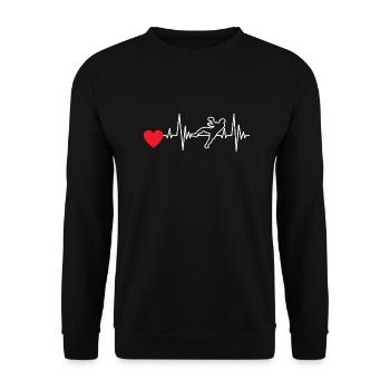 Handballer Handballverein Handball Handballspieler - Unisex Pullover - Schwarz - Vorne - Alina (178cm) & Michal (187cm)