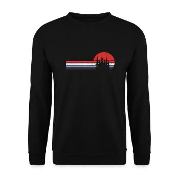 Forest Retro Vintage natural - Unisex Sweatshirt - black - Front - Alina (178cm) & Michal (187cm)