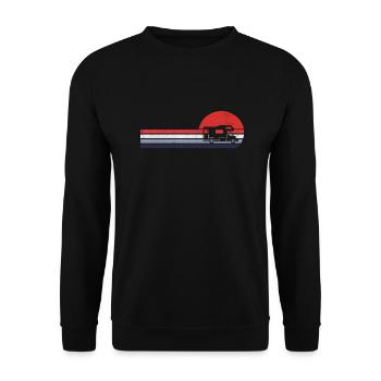 Caravane Camping-car Rétro Vintage - Sweat-shirt Unisexe - noir - Devant - Alina (178cm) & Michal (187cm)