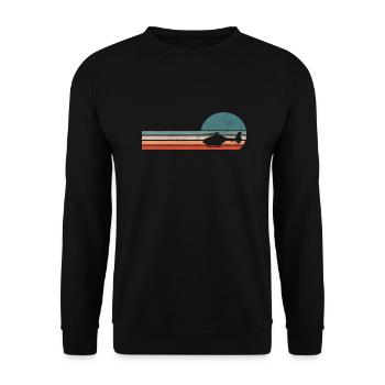 Hubschrauber Helikopter Pilot Herzschlag Geschenk - Unisex Pullover - Schwarz - Vorne - Alina (178cm) & Michal (187cm)