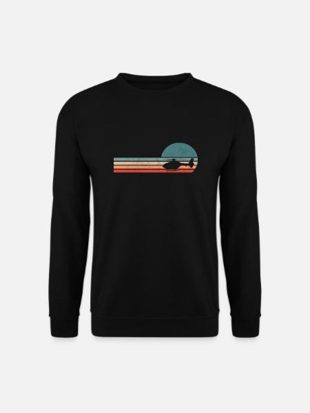 Hubschrauber Helikopter Pilot Herzschlag Geschenk - Unisex Pullover - Schwarz