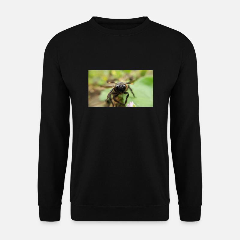 Blaue Holzbiene Makro-Fotografie - Unisex Pullover - Schwarz