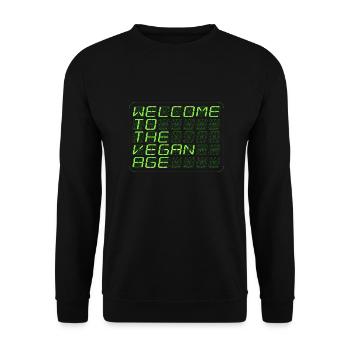 vegan-new-age-green-wide - Unisex Pullover - Schwarz - Vorne - Alina (178cm) & Michal (187cm)