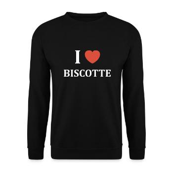 i love biscotte - Sweat-shirt Unisexe - noir - Devant - Alina (178cm) & Michal (187cm)