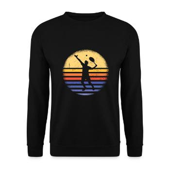 Sport Retro Sunset Tennis - Sweat-shirt Unisexe - noir - Devant - Alina (178cm) & Michal (187cm)