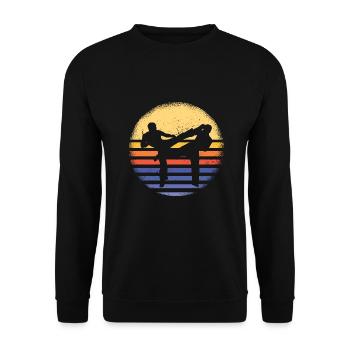 Sport Retro Sunset Taekwondo - Unisex Sweatshirt - black - Front - Alina (178cm) & Michal (187cm)