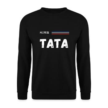 super tata - t-shirt assorti - Sweat-shirt Unisexe - noir - Devant - Alina (178cm) & Michal (187cm)