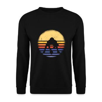 Sport Retro Sunset Football Américain - Sweat-shirt Unisexe - noir - Devant - Alina (178cm) & Michal (187cm)