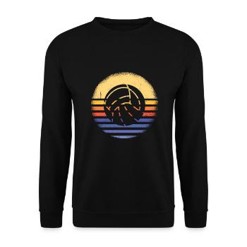 Sport Retro Sunset Netball - Unisex Pullover - Schwarz - Vorne - Alina (178cm) & Michal (187cm)