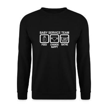 Baby Service Team - Unisex Pullover - Schwarz - Vorne - Alina (178cm) & Michal (187cm)
