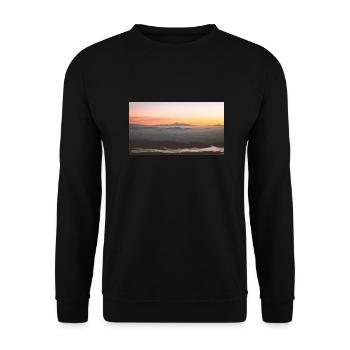 Morning glowing light on the summits of Kisavos - Unisex Sweatshirt - black - Front - Alina (178cm) & Michal (187cm)
