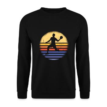 Sport Retro Sunset Dodgeball - Unisex Sweatshirt - black - Front - Alina (178cm) & Michal (187cm)