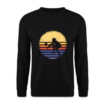 Sport Retro Sunset Beach Volleyball - Sweat-shirt Unisexe - noir - Devant - Alina (178cm) & Michal (187cm)