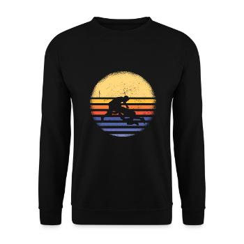 Sport Retro Sunset Kabaddi - Unisex Sweatshirt - black - Front - Alina (178cm) & Michal (187cm)