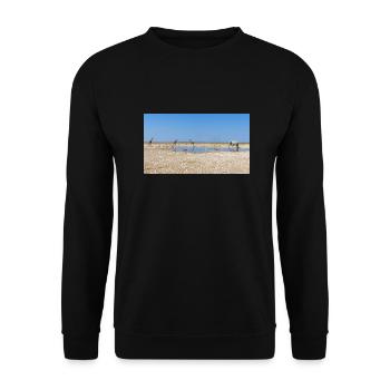 Paysage à la rivière Cubango avec girafe - Sweat-shirt Unisexe - noir - Devant - Alina (178cm) & Michal (187cm)
