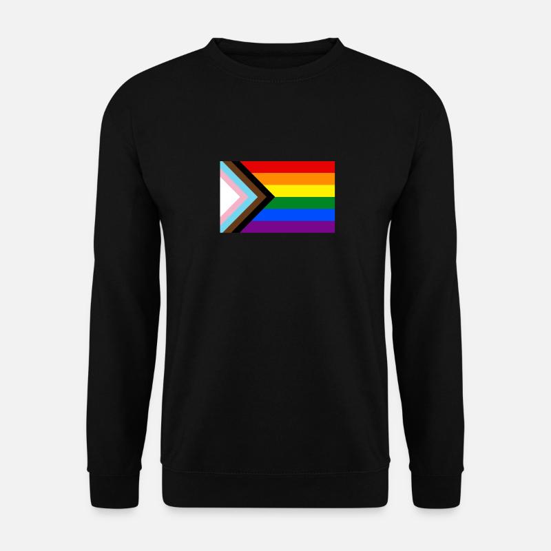 PRIDE PROGRESS FLAG - Unisex Pullover - Schwarz