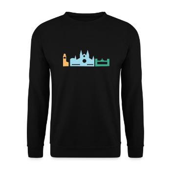 Mallorca Urlaub - Unisex Pullover - Schwarz - Vorne - Alina (178cm) & Michal (187cm)
