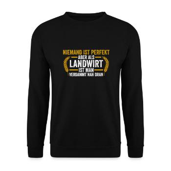 Landwirtschaft Bauer Landwirt - Unisex Pullover - Schwarz - Vorne - Alina (178cm) & Michal (187cm)