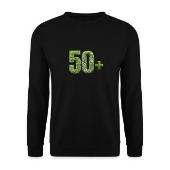 Geburtstag alt 50 + alt gealtert lustig moosiger Felsen - Unisex Pullover - Schwarz - Vorne - Alina (178cm) & Michal (187cm)