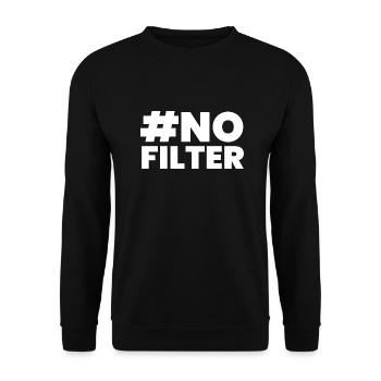 #no filter - Unisex Pullover - Schwarz - Vorne - Alina (178cm) & Michal (187cm)
