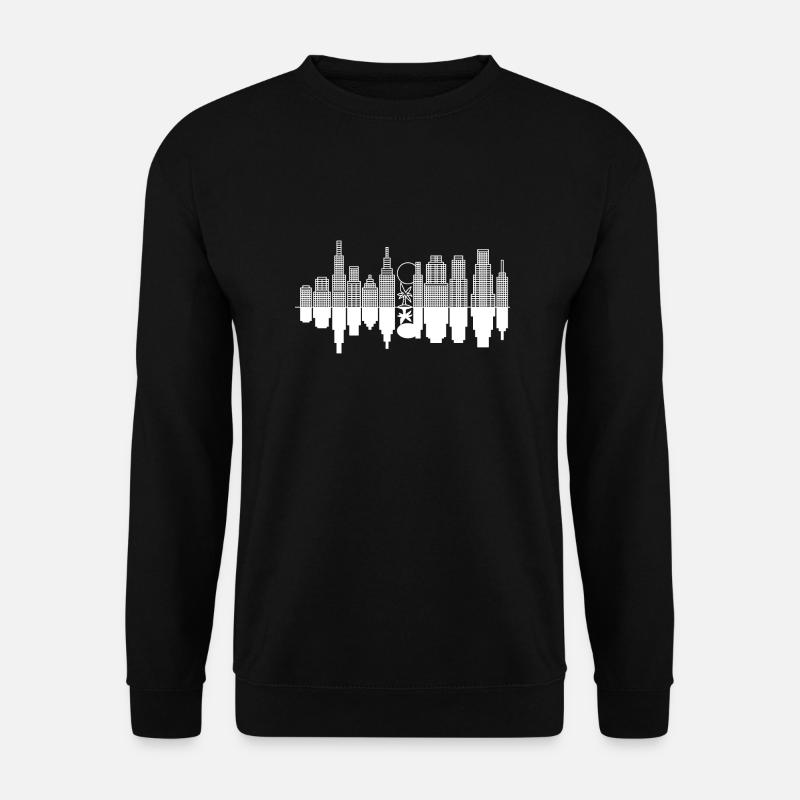 City Skyline + Tree - White - Unisex Sweatshirt - black