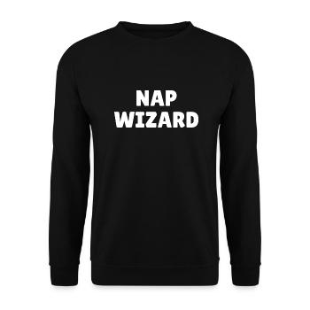 Nap wizard, funny nap loving slogan - Unisex Sweatshirt - black - Front - Alina (178cm) & Michal (187cm)