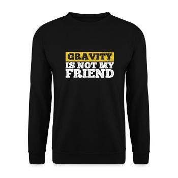 Gravity Injury Broken Bone Fail Post Surgery Gag - Unisex Pullover - Schwarz - Vorne - Alina (178cm) & Michal (187cm)