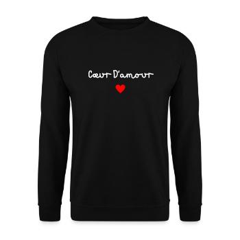 Cœur d’amour - Sweat-shirt Unisexe - noir - Devant - Alina (178cm) & Michal (187cm)