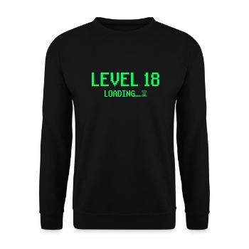 18th Birthday Gaming Level 18 Gift - Unisex Sweatshirt - black - Front - Alina (178cm) & Michal (187cm)