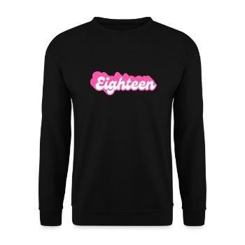 Eighteen birthday - 18th birthday retro pink - Unisex Sweatshirt - black - Front - Alina (178cm) & Michal (187cm)