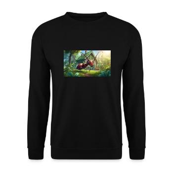 funny hooey an ant is as big as a house - Unisex Sweatshirt - black - Front - Alina (178cm) & Michal (187cm)