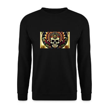 Fiesta Mexicana Skull & Bones - Unisex Pullover - Schwarz - Vorne - Alina (178cm) & Michal (187cm)
