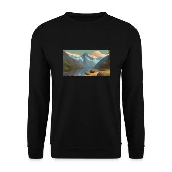 Parc national de Fiordland, Nouvelle-Zélande - Sweat-shirt Unisexe - noir - Devant - Alina (178cm) & Michal (187cm)