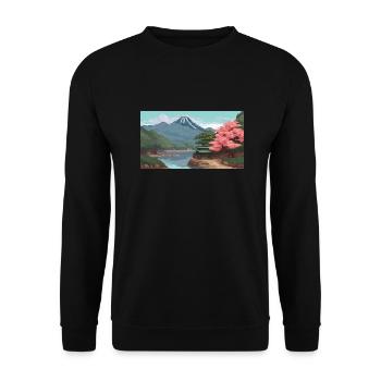 Miho No, Matsubara, Japan - Pixel Art - Unisex Sweatshirt - black - Front - Alina (178cm) & Michal (187cm)