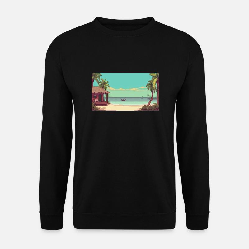 Isla Holbox, Mexico - Pixel Art - Unisex Sweatshirt - black